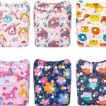 ALVABABY Baby Cloth Diapers 6 Pack + 12 Inserts One Size Adjustable Washable Reusable for Baby Girls and Boys 6BM102